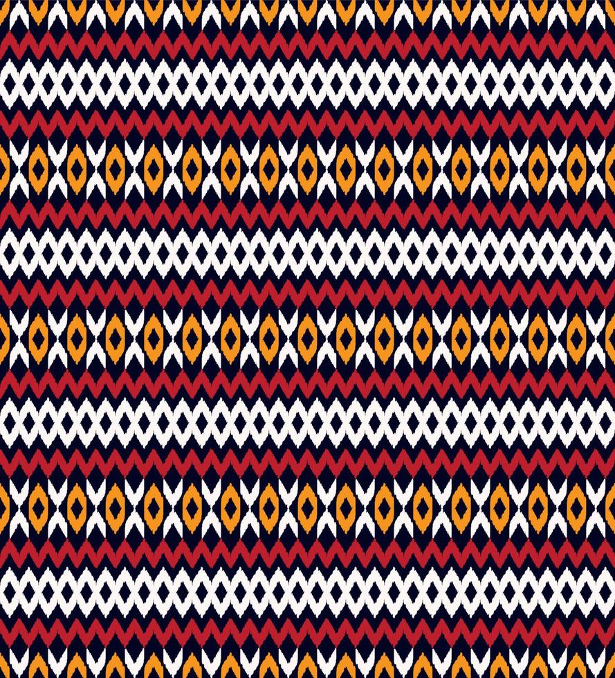 Ikat small ethnic shape colorful seamless background. Tribal chevron, rhombus and zig zag pattern. Use for fabric, textile, interior decoration elements, upholstery, wrapping. vector