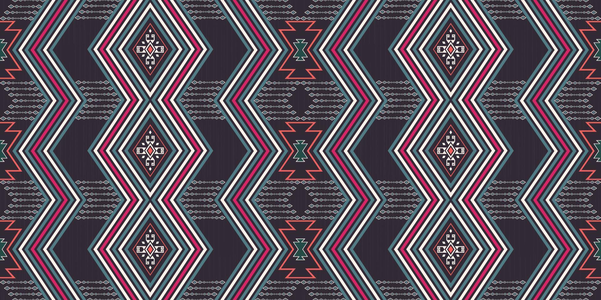 nativo azteca y rombo zig zag línea forma geométrica fondo transparente. diseño de patrón de color tribal étnico. uso para telas, textiles, elementos de decoración de interiores, tapicería, envoltura. vector