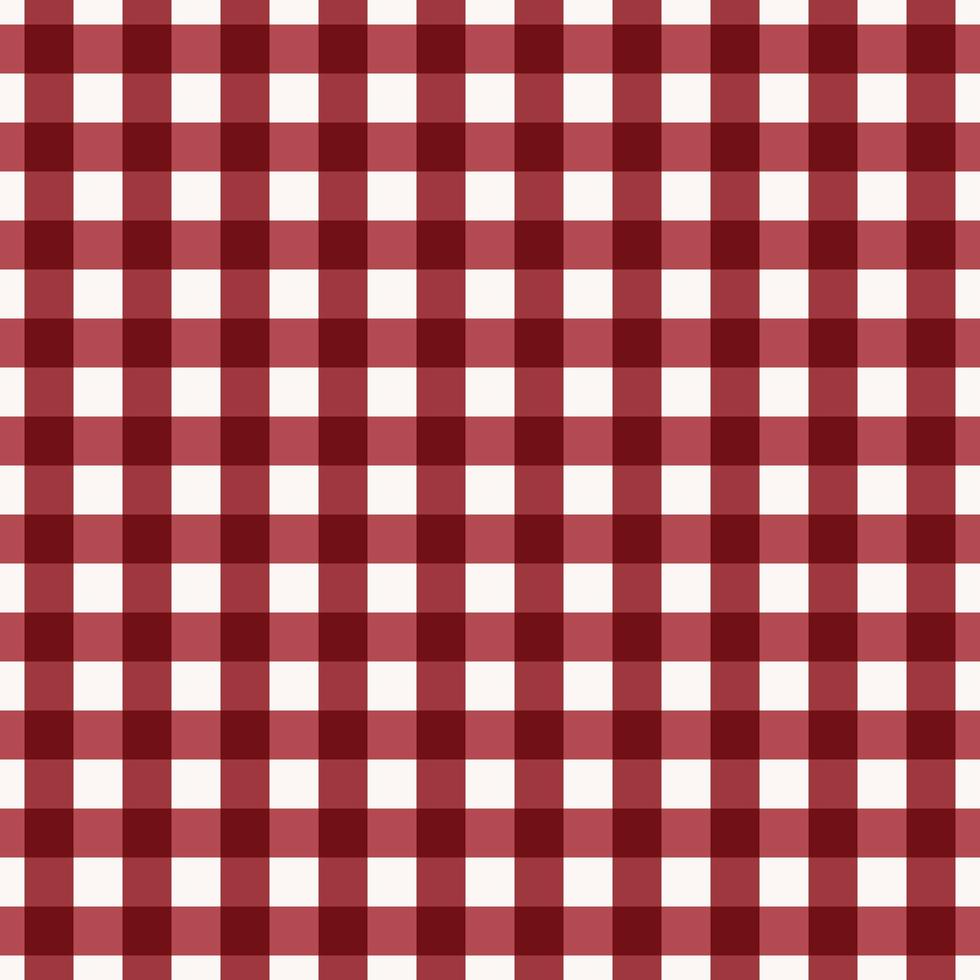 Simple small checkered plaid tattersall seamless pattern scarlet red color background. Use for fabric, textile, packaging, interior decoration elements, wrapping. vector