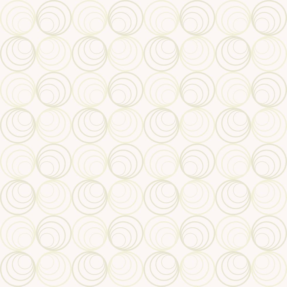 Geometric psychedelic circle strokes seamless pattern random cream grey color on white background. Use for fabric, textile, interior decoration elements, upholstery, wrapping. vector