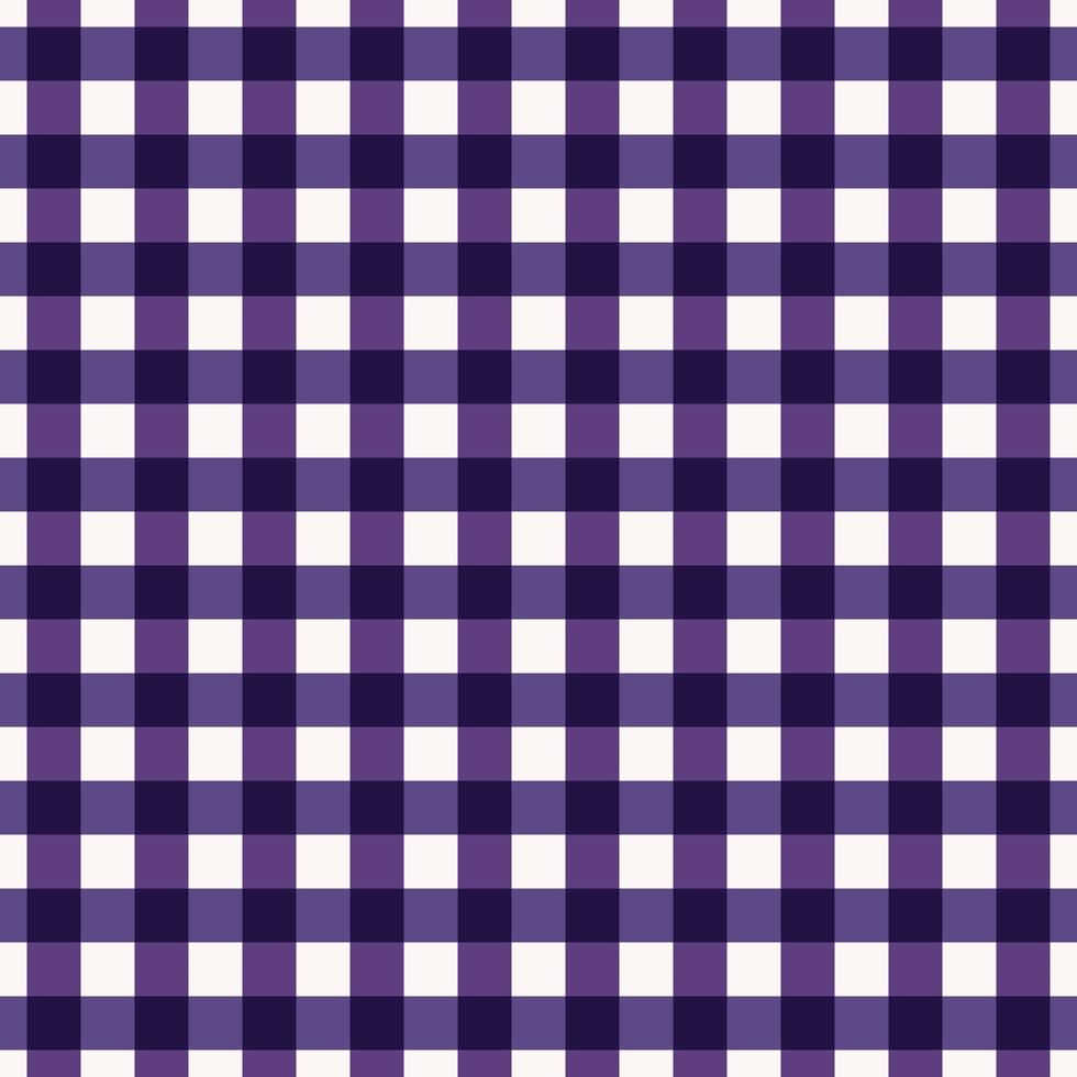 Simple small checkered plaid tattersall seamless pattern purple ultraviolet color background. Use for fabric, textile, packaging, interior decoration elements, wrapping. vector