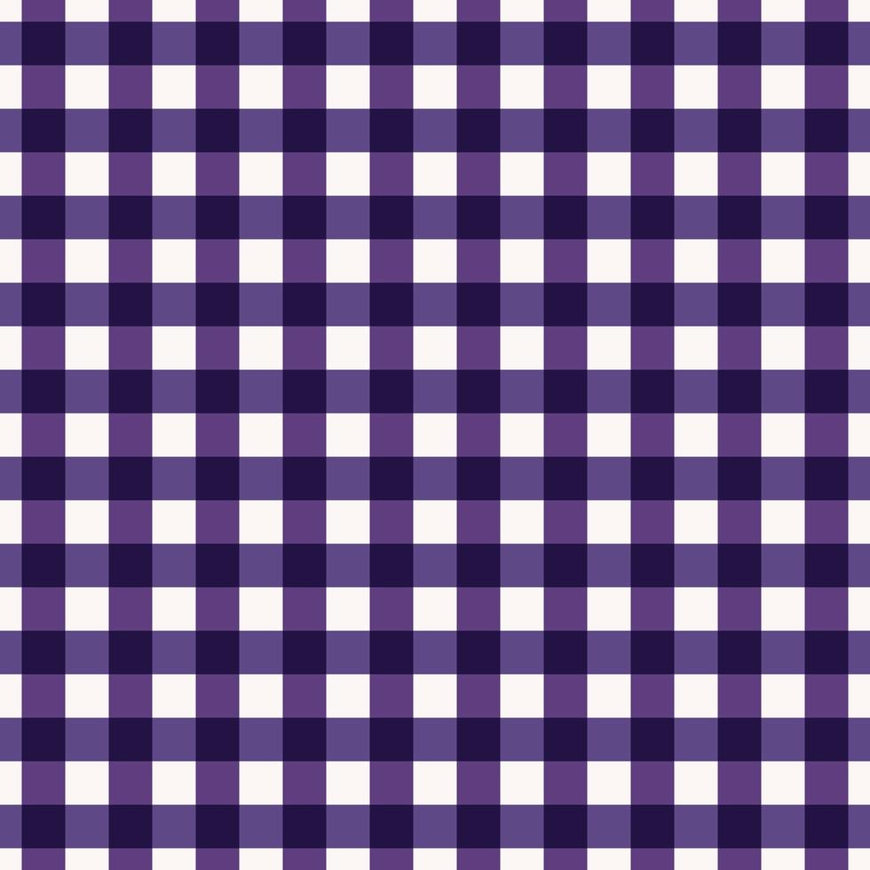 Simple small checkered plaid tattersall seamless pattern purple ultraviolet color background. Use for fabric, textile, packaging, interior decoration elements, wrapping. vector