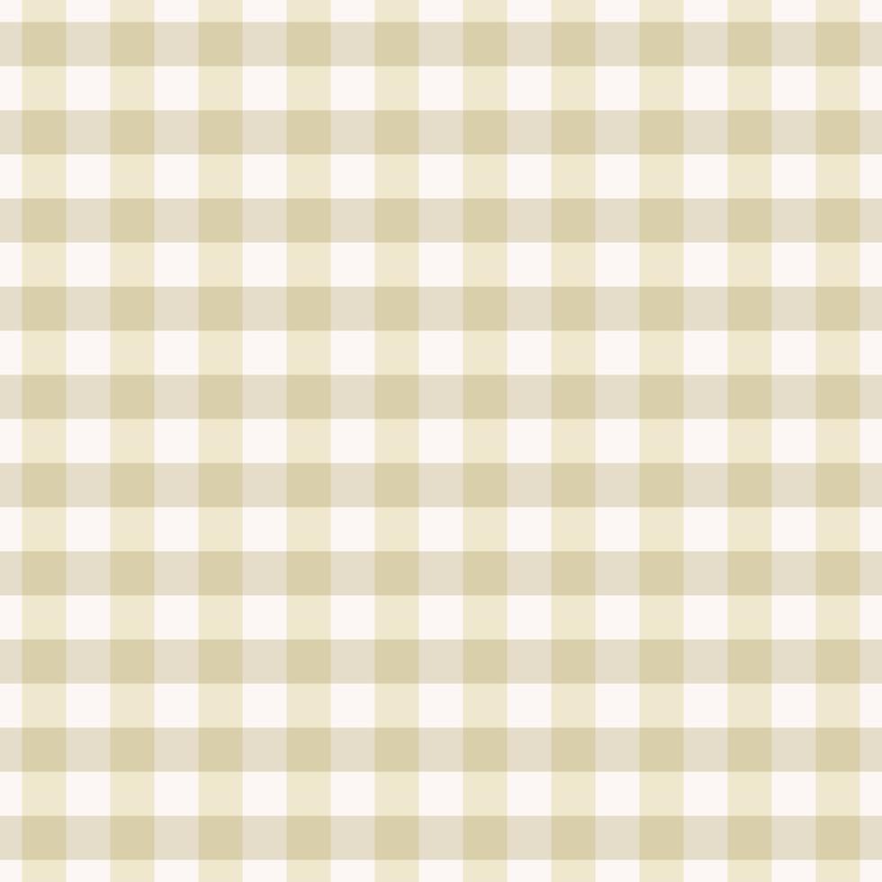 Simple small checkered plaid tattersall seamless pattern cream grey color background. Use for fabric, textile, packaging, interior decoration elements, wrapping. vector