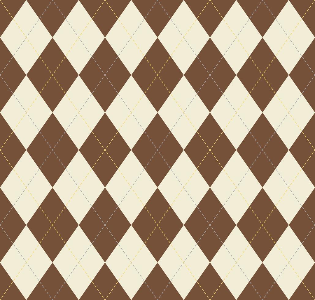 Traditional argyle seamless pattern modern brown cream color background. Use for fabric, textile, interior decoration elements, wrapping, upholstery. vector