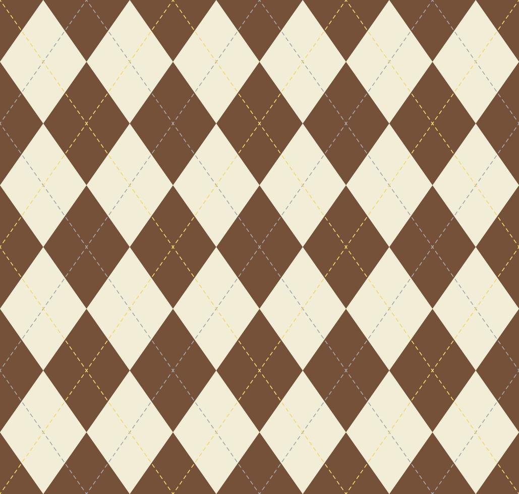 Argyle tradicional de patrones sin fisuras moderno fondo de color crema marrón. uso para telas, textiles, elementos de decoración de interiores, envoltura, tapicería. vector