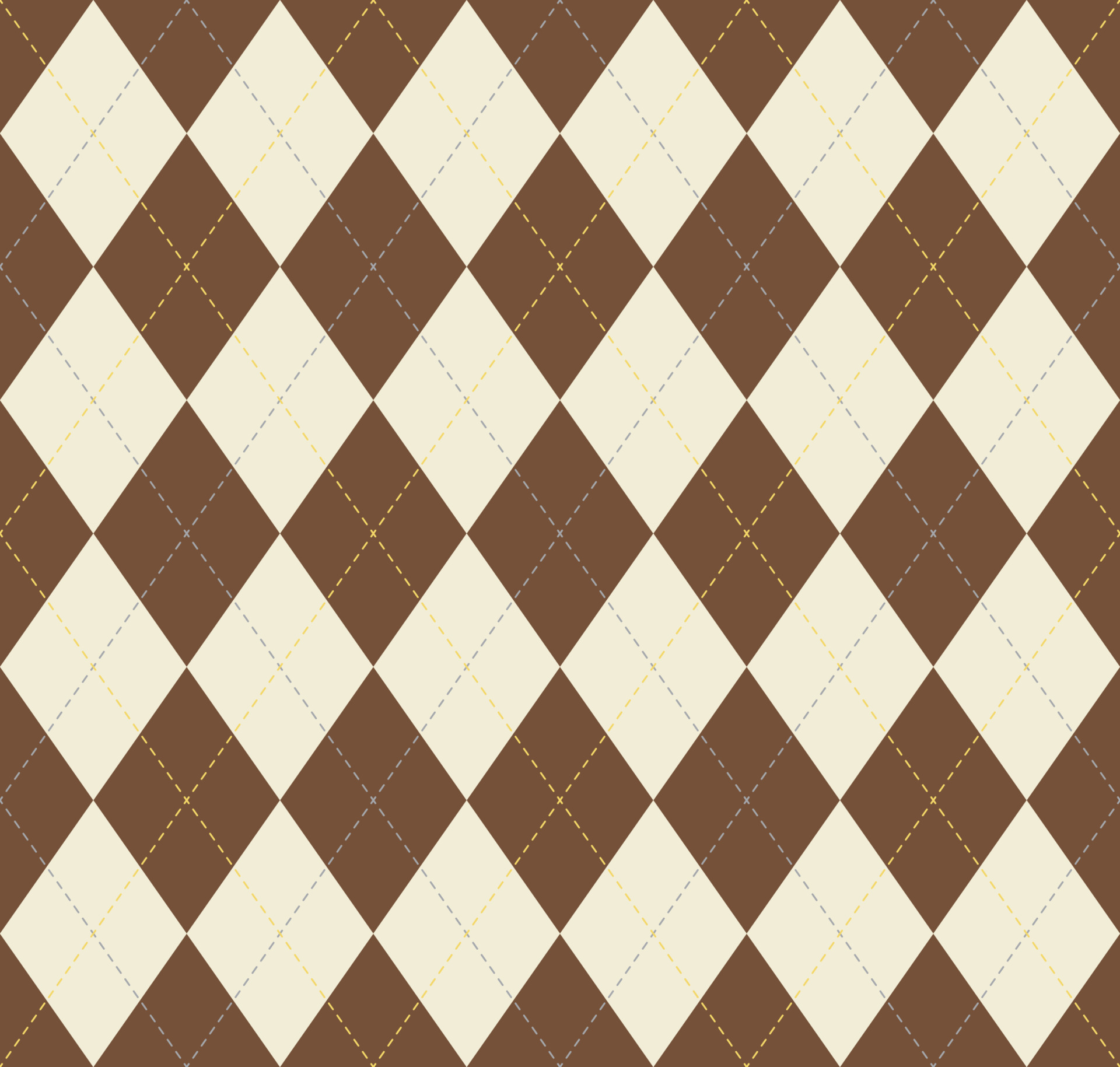 Traditional argyle seamless pattern modern brown cream color background