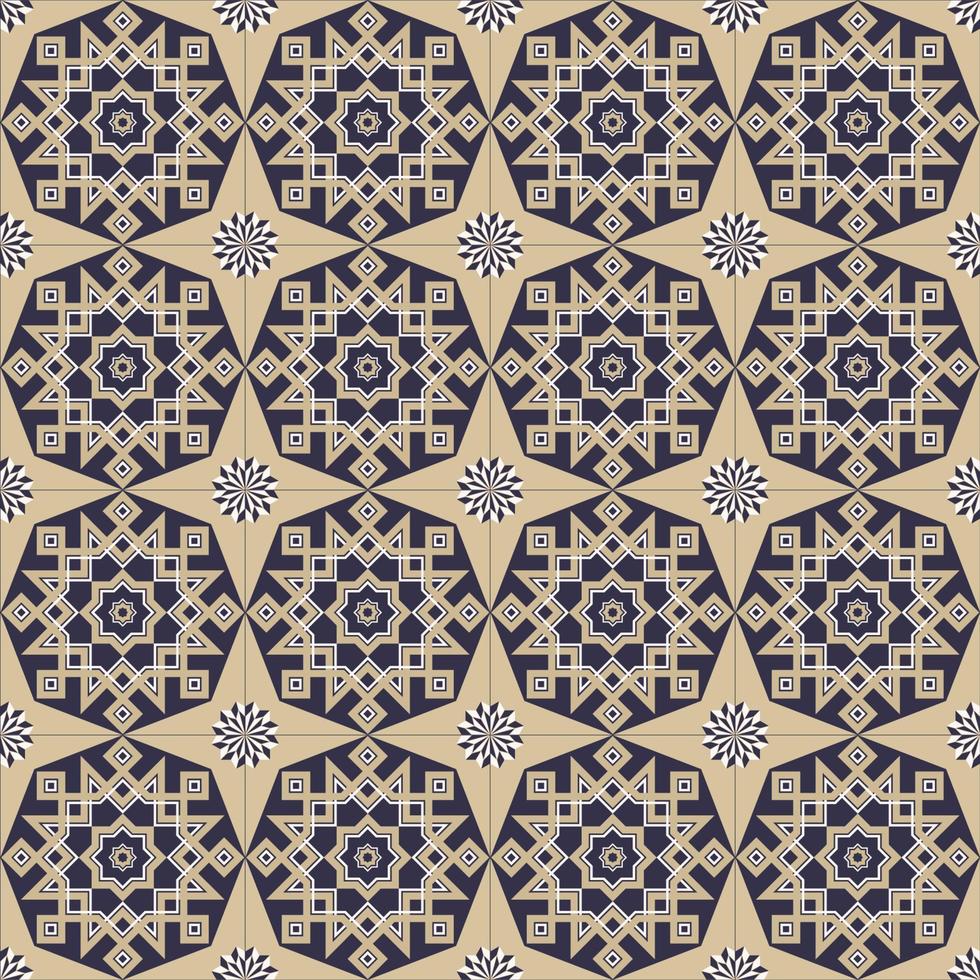 Islamic geometric star and flower shape seamless pattern contemporary color background. Batik sarong pattern. Use for fabric, textile, interior decoration elements, wrapping. vector