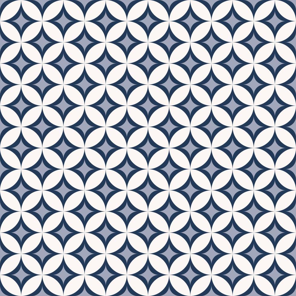 Small geometric star grid circle shape blue color seamless pattern background. Batik pattern. Use for fabric, textile, interior decoration elements, upholstery, packaging, wrapping. vector