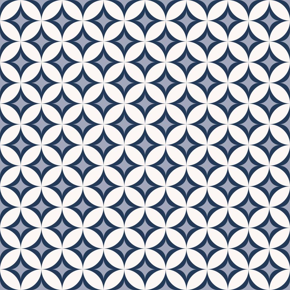 Small geometric star grid circle shape blue color seamless pattern background. Batik pattern. Use for fabric, textile, interior decoration elements, upholstery, packaging, wrapping. vector