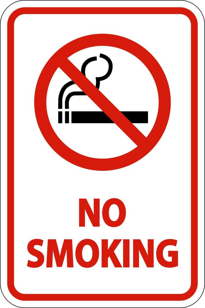 No Smoking Sign On White Background vector