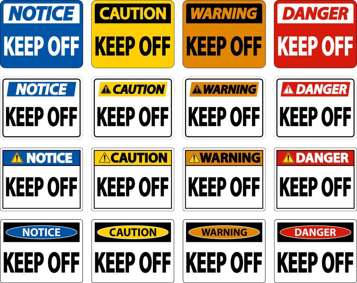 Danger Keep Off Label Sign On White Background vector