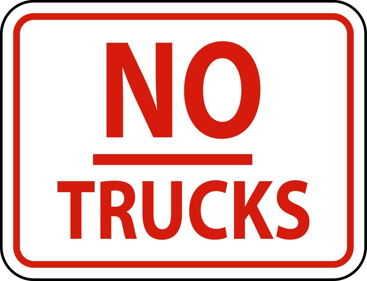 No hay señales de camiones sobre fondo blanco. vector