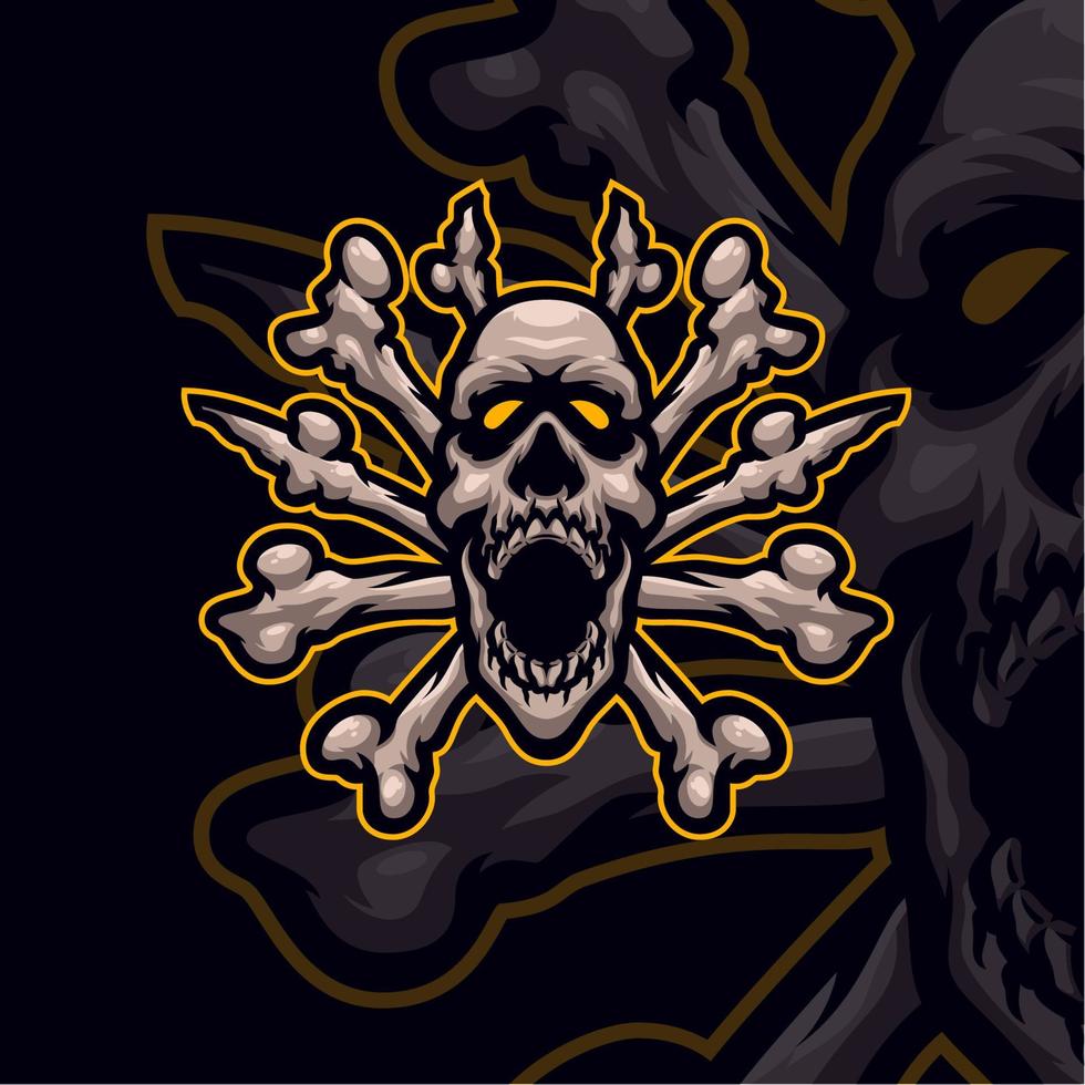 Skull  esport gaming mascot logo template vector