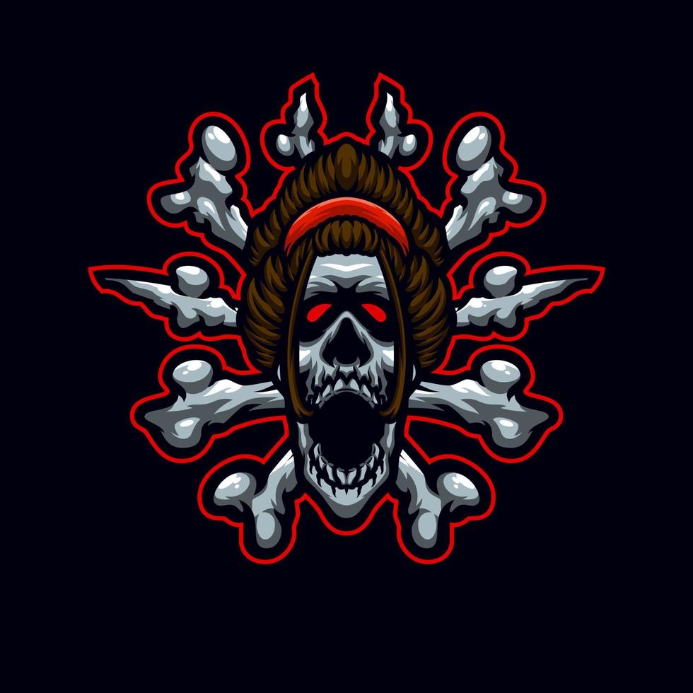 Skull  esport gaming mascot logo template vector