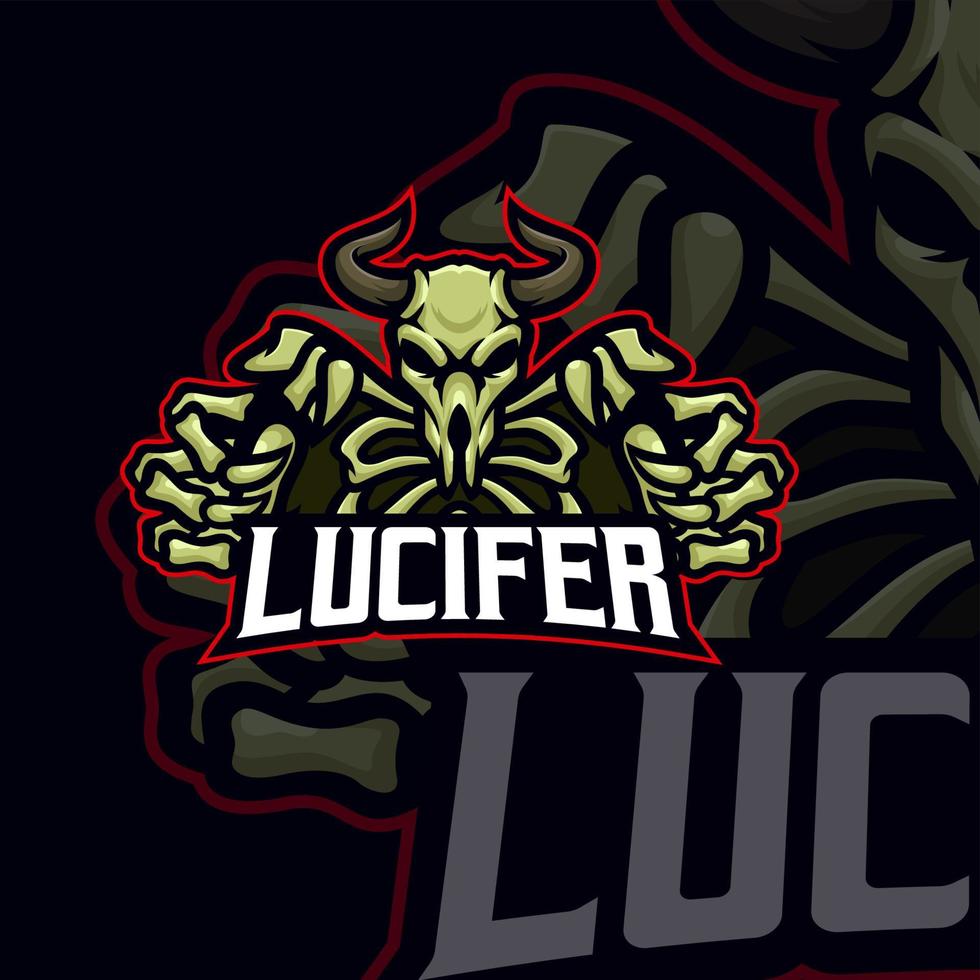 plantilla de logotipo de mascota de juego lucifer esport vector