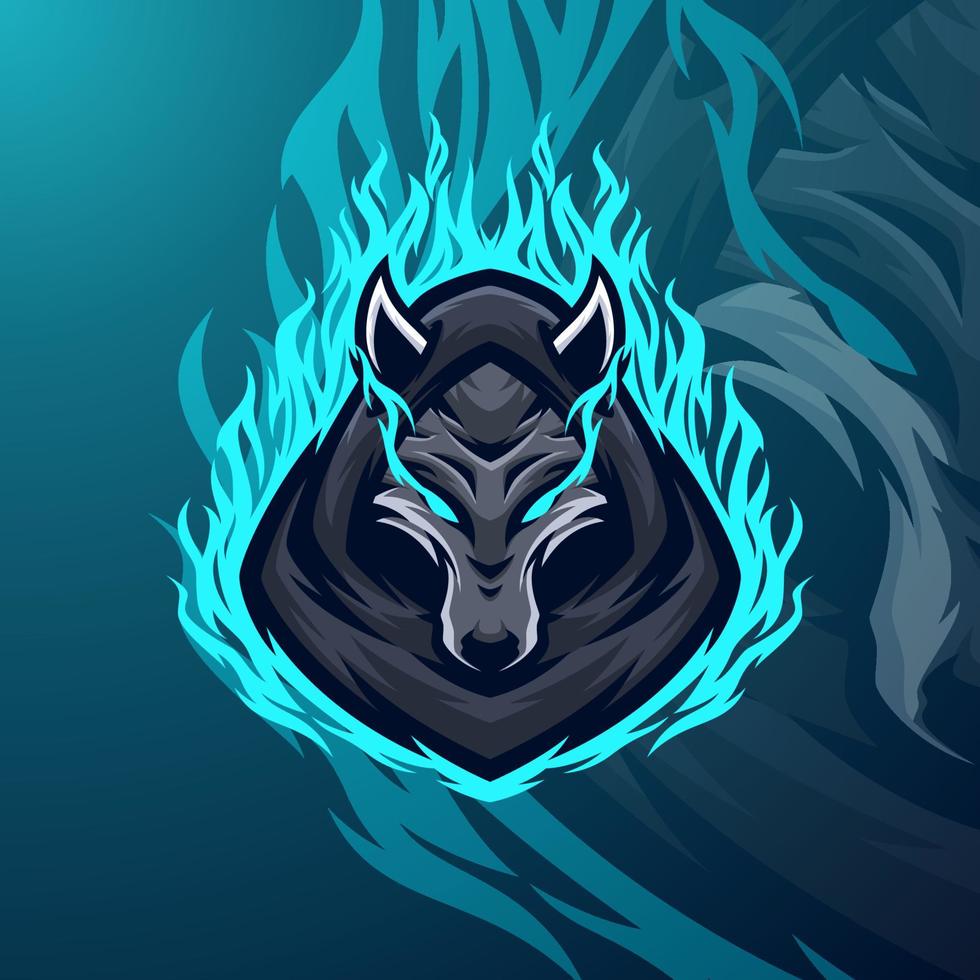 Wolf masscot logo esport premium vector