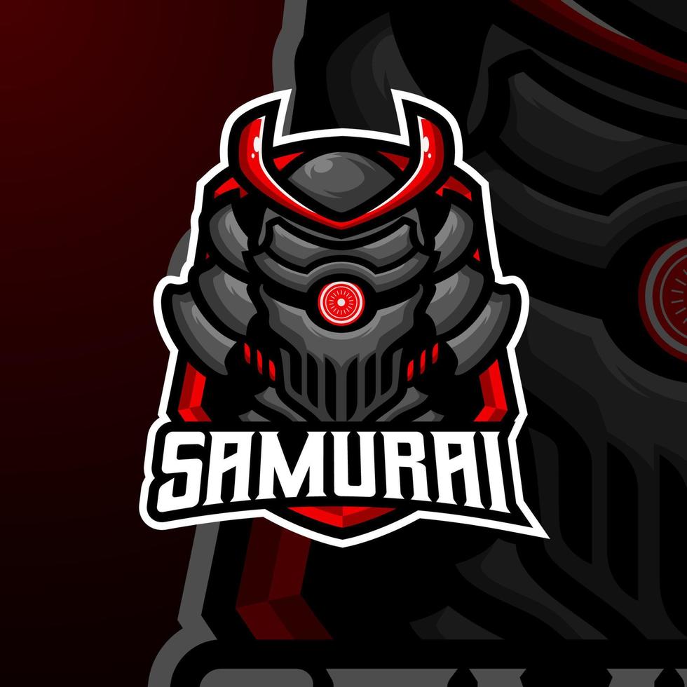 Samurai masscot logo esport premium vector