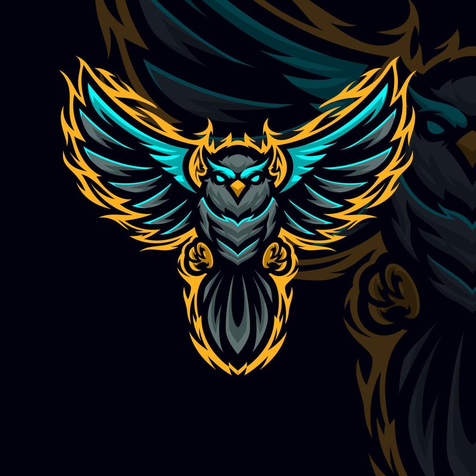 Owl masscot logo esport premium vector