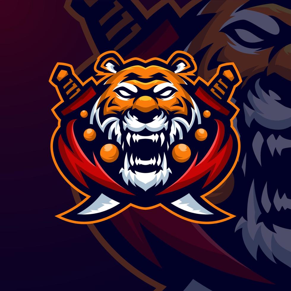 tigres mascot logo esport premium vector