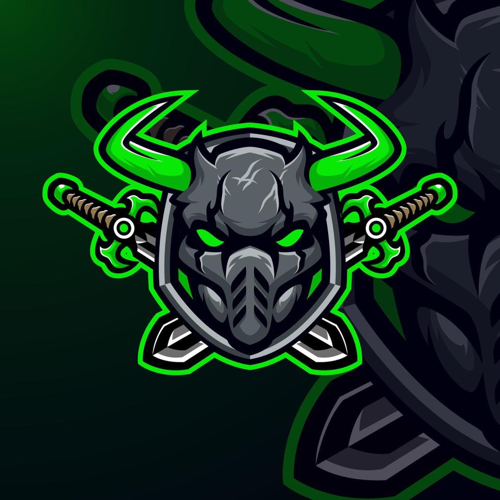 Knight masscot logo esport premium vector