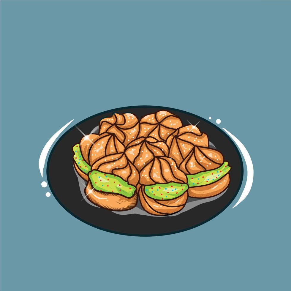 illustration of choux pastry vector