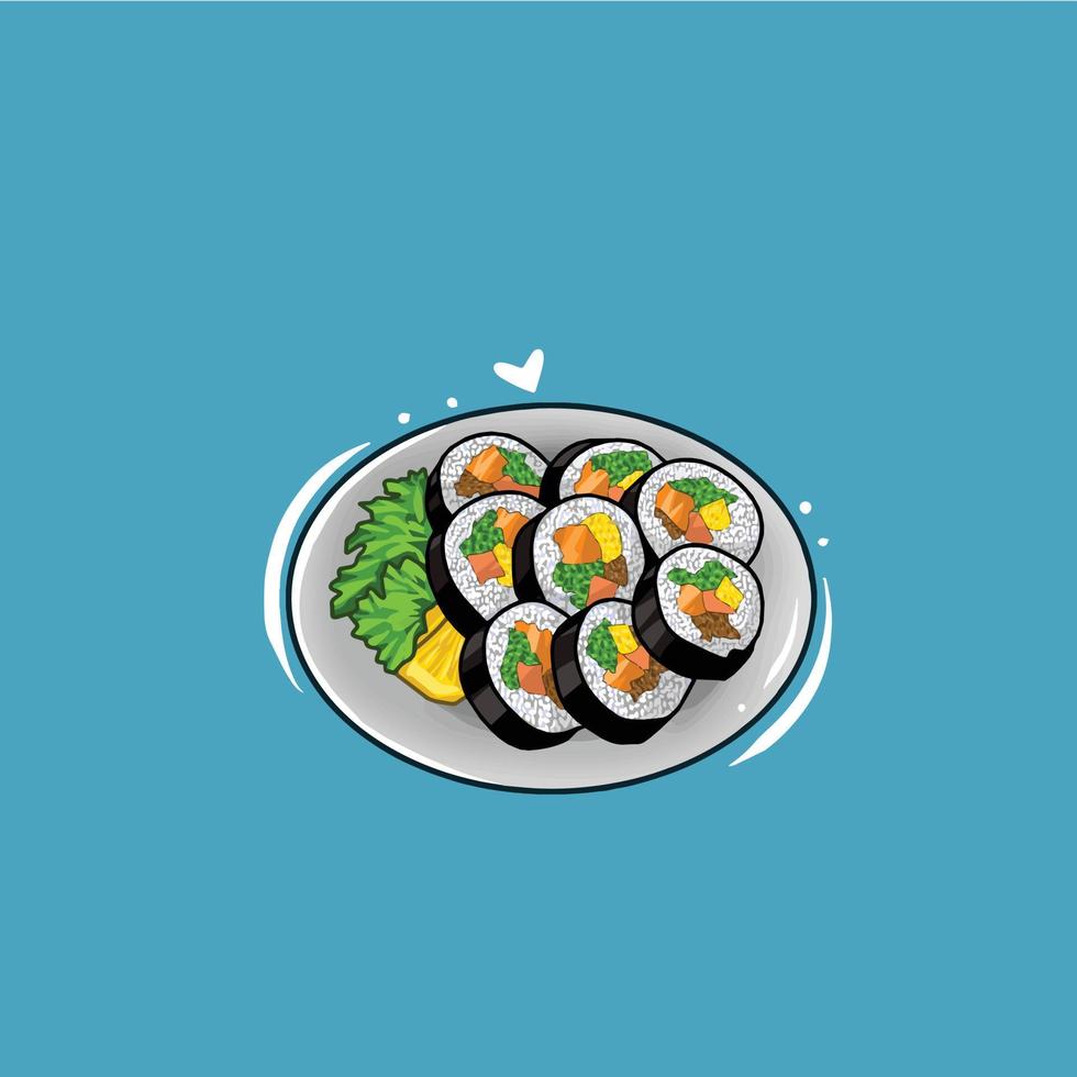 ilustración de kimbap vector