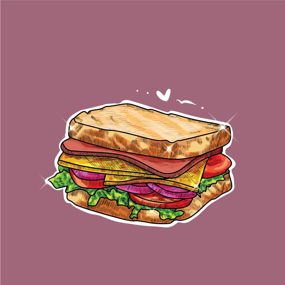 ilustración de sándwich vector