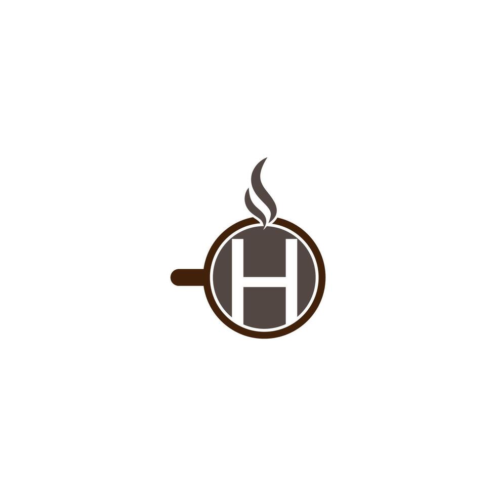 Hot coffee cup themed letter icon logo design vector