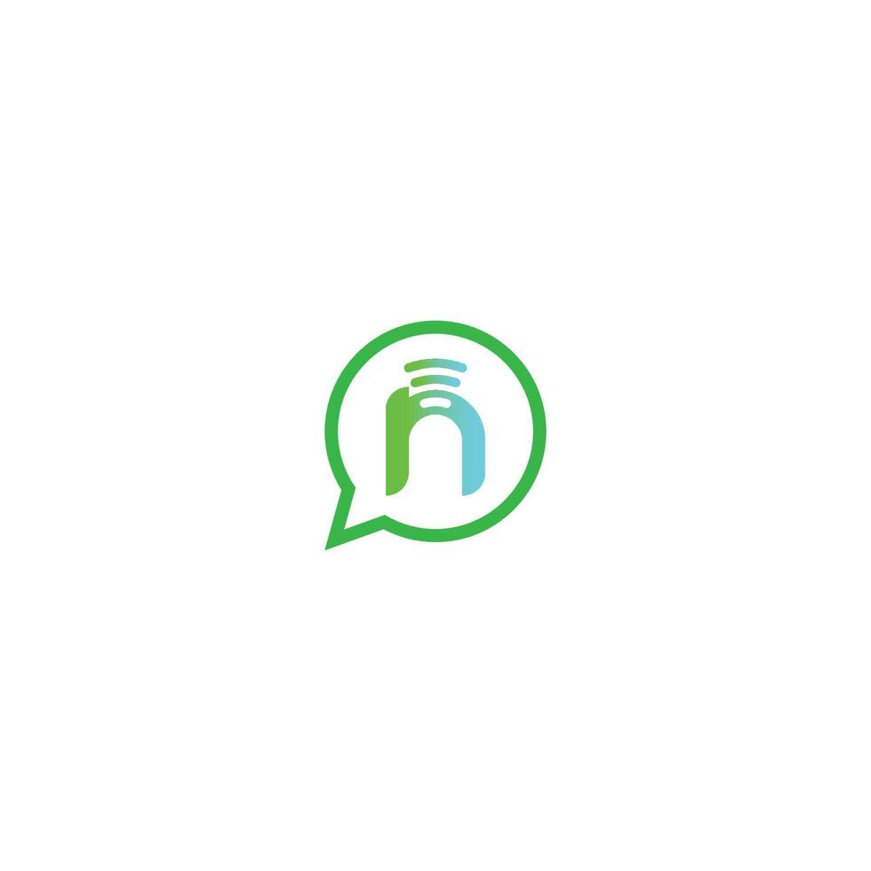 Letter n, Wireless connecting logo vector