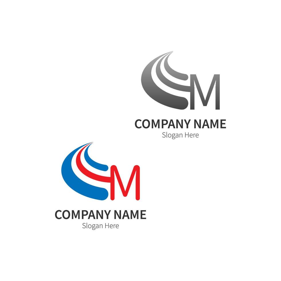 vector de plantilla de negocio de logotipo de letra m