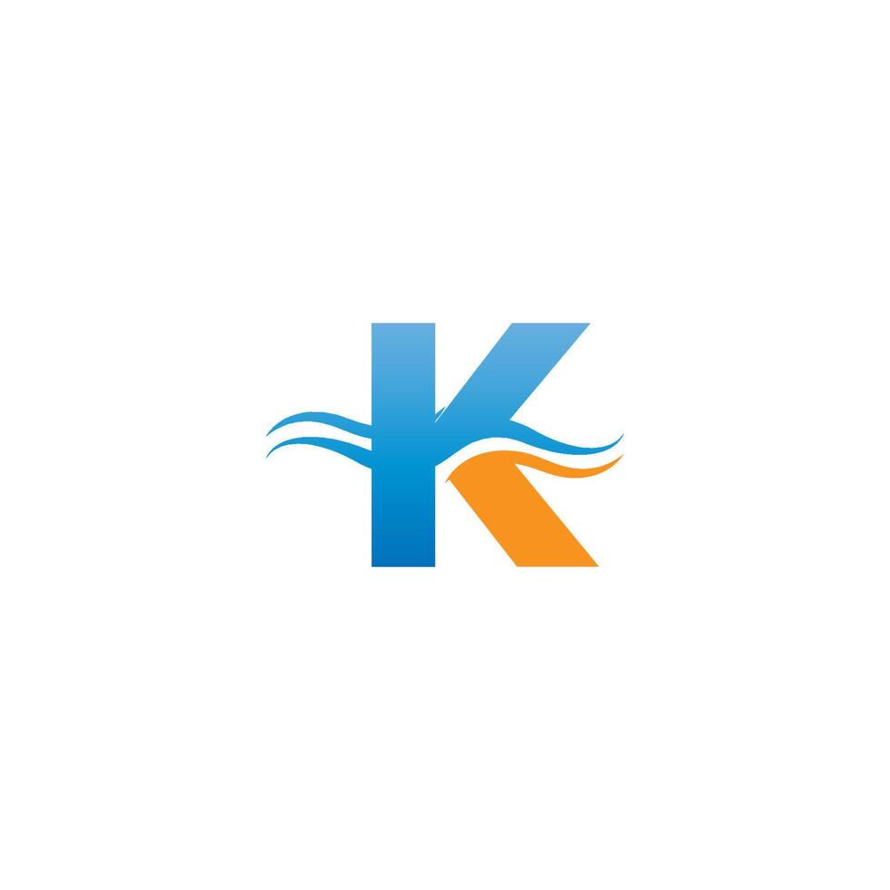 Mix of letter K with wave design vector