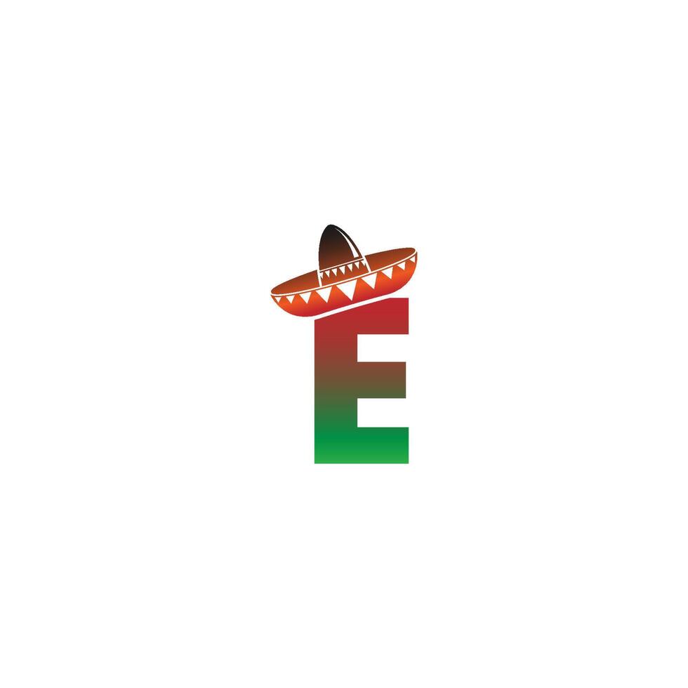 Letter E Mexican hat concept design vector