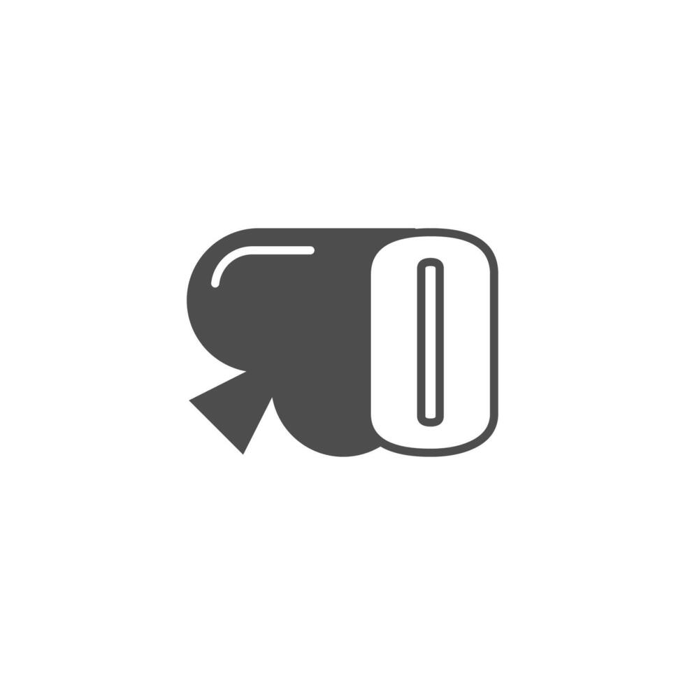 Letter O logo combined with spade icon design vector