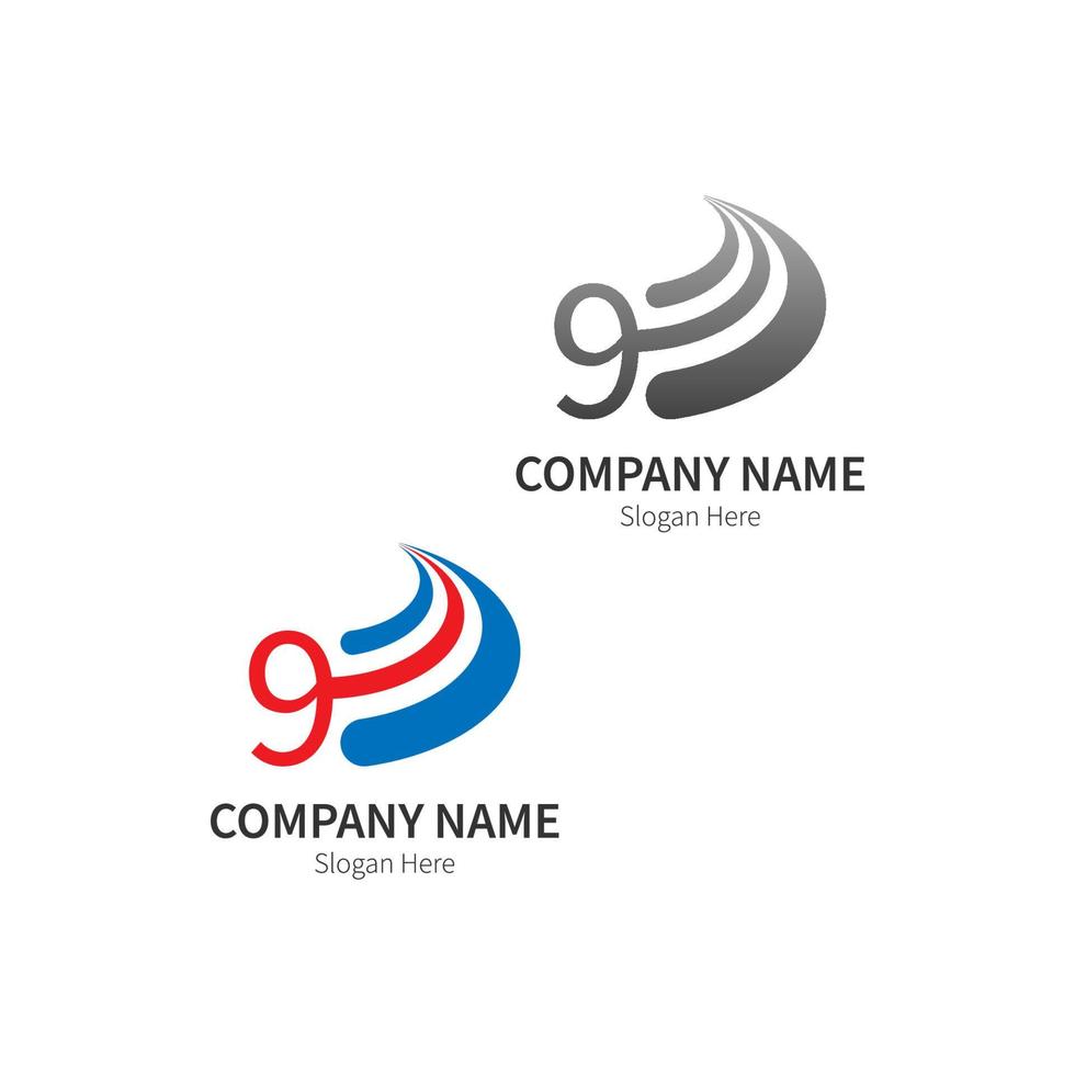 Number 9 Logo Business Template Vector
