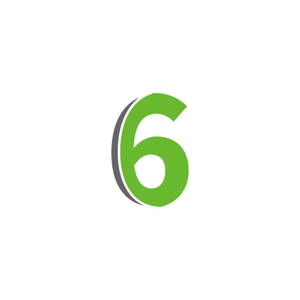 Number 6 logo icon design concept vector