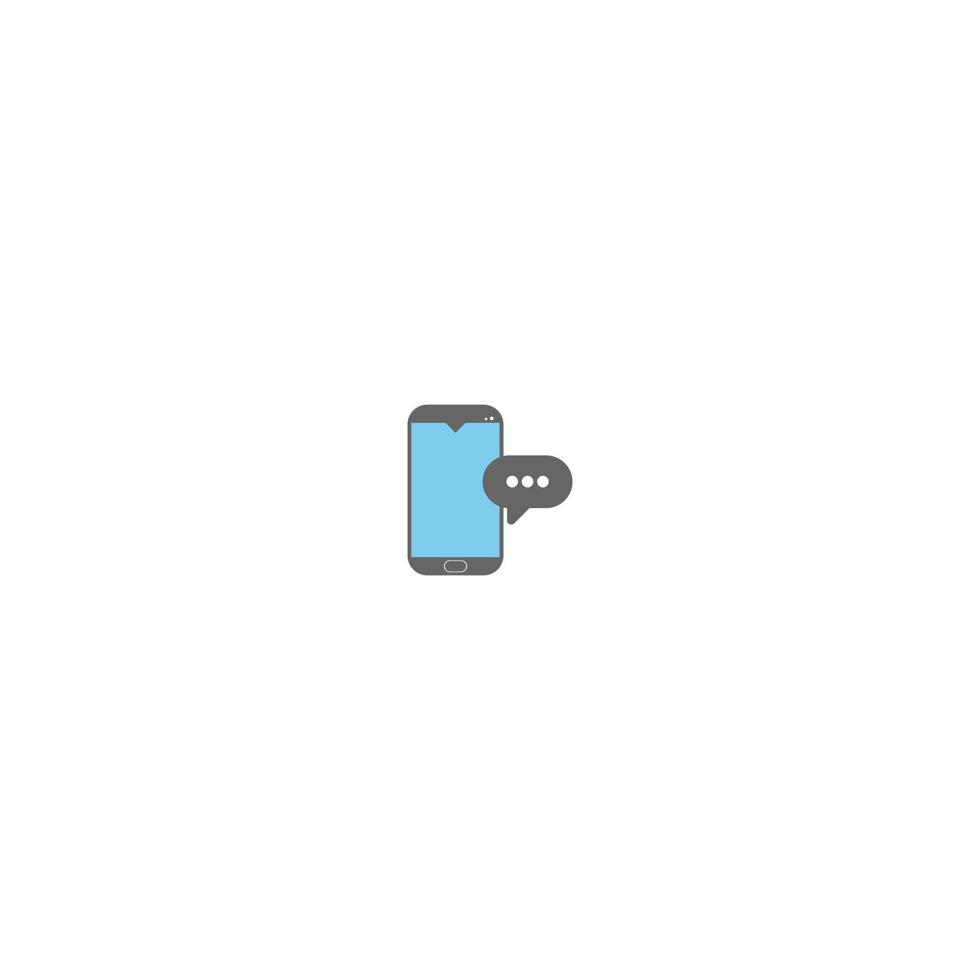 vector de icono de logotipo de chat de burbuja de teléfono inteligente