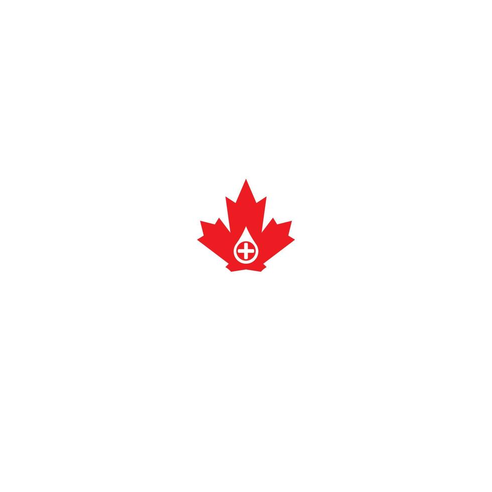 Maple leaf medical pharmacy logo icon vector