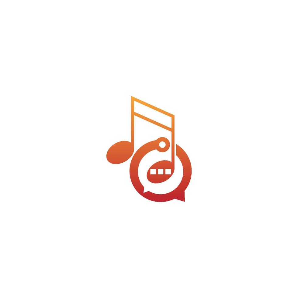 Music note logo and tone icon bublle chat concept design vector