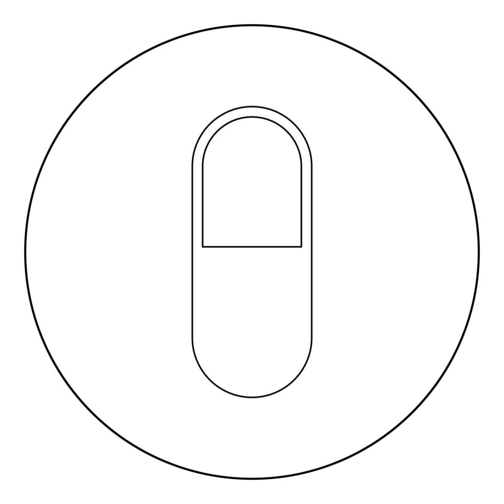 Pill icon black color in circle vector