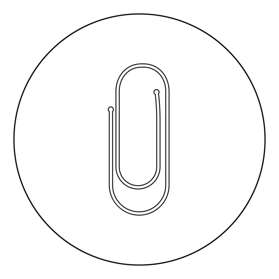 Paper clip icon black color in circle vector