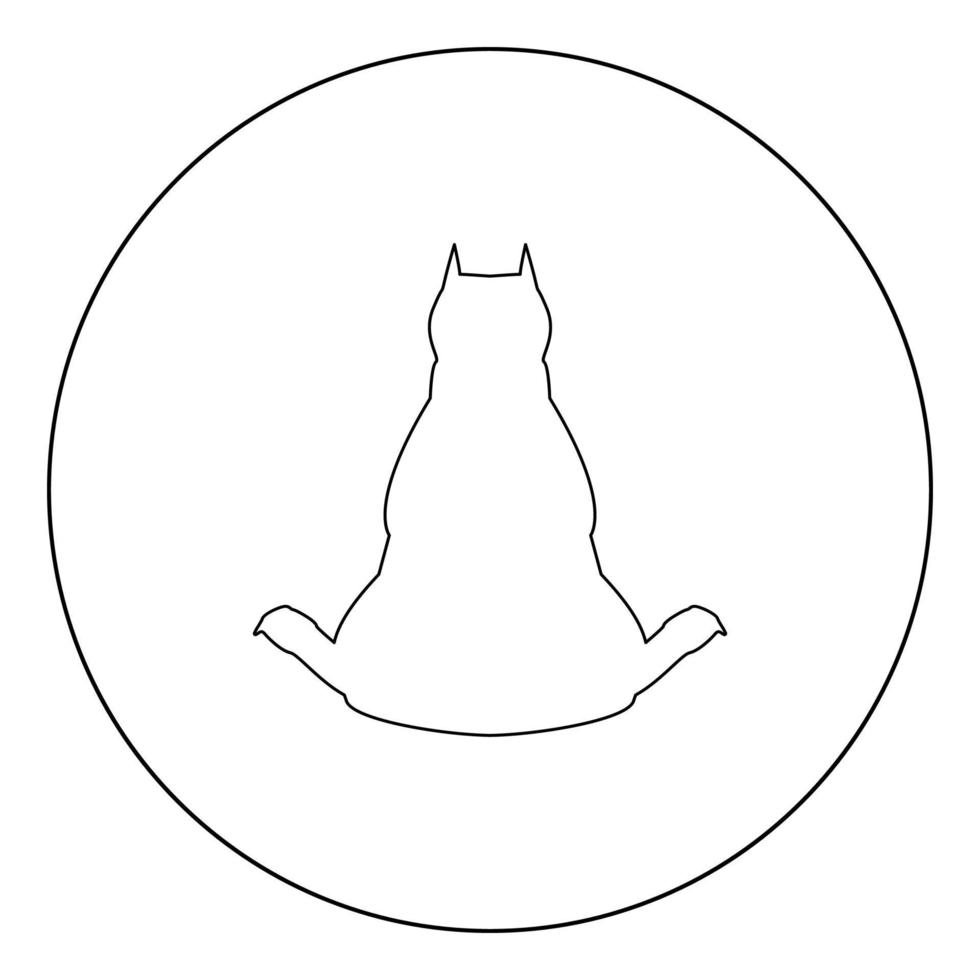 Dog from back view icon black color in circle vector