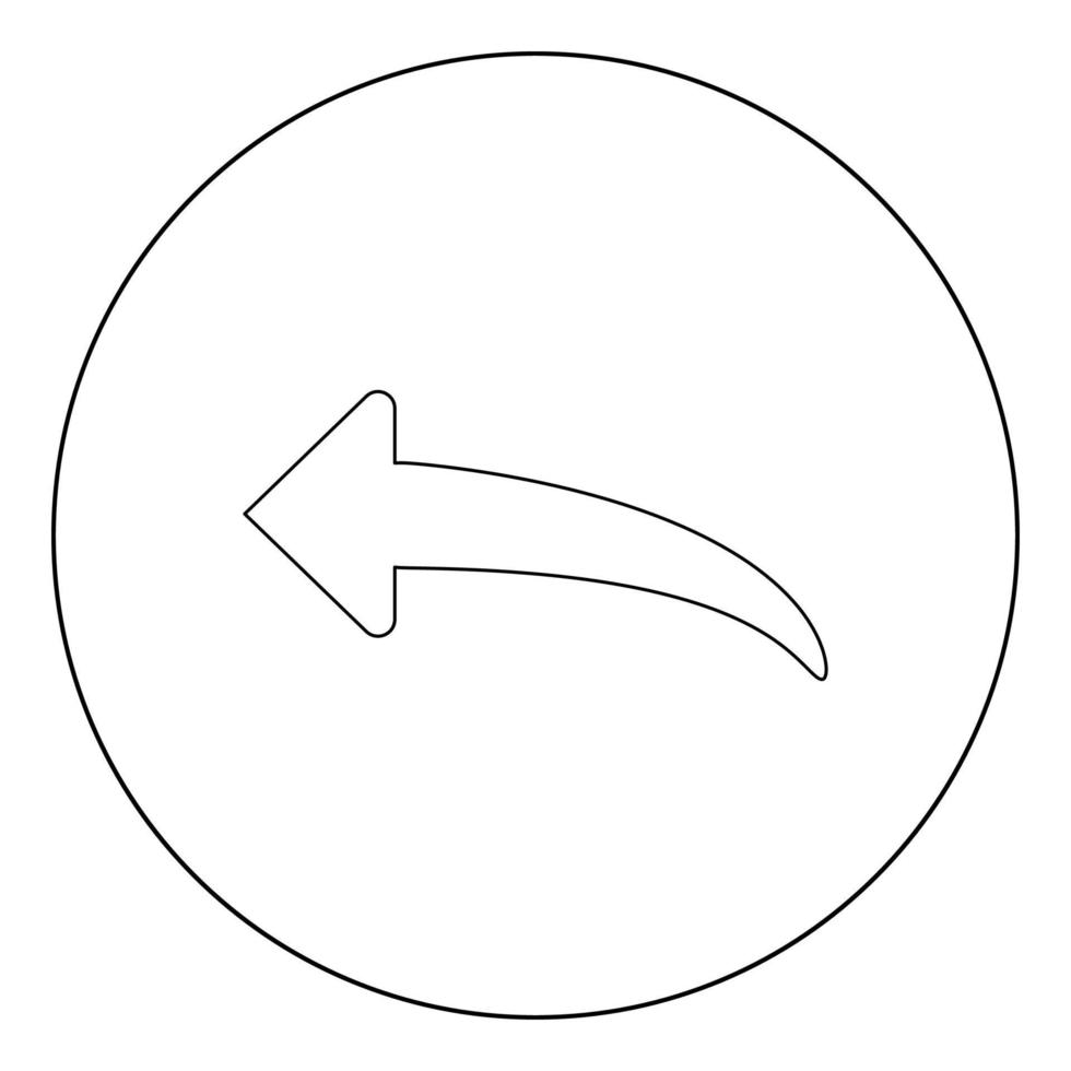 Arrow return or reply icon black color in circle vector