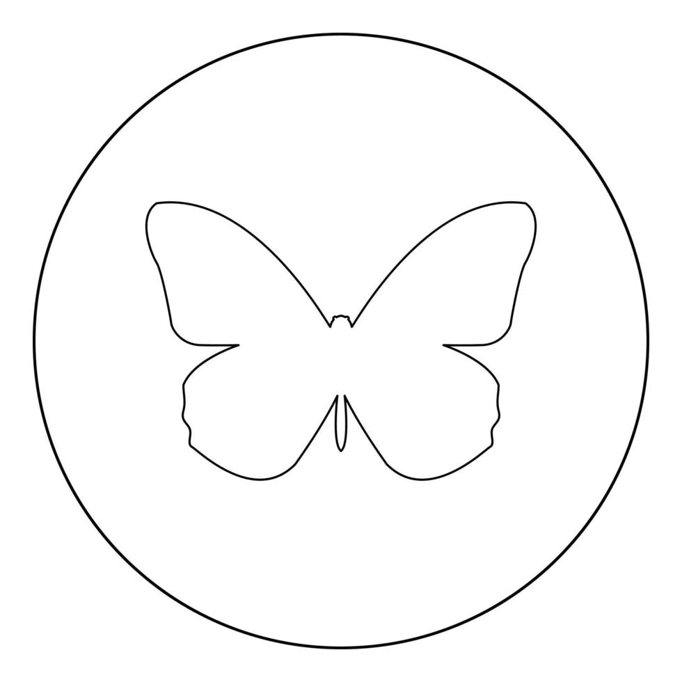 Butterfly icon black color in circle vector