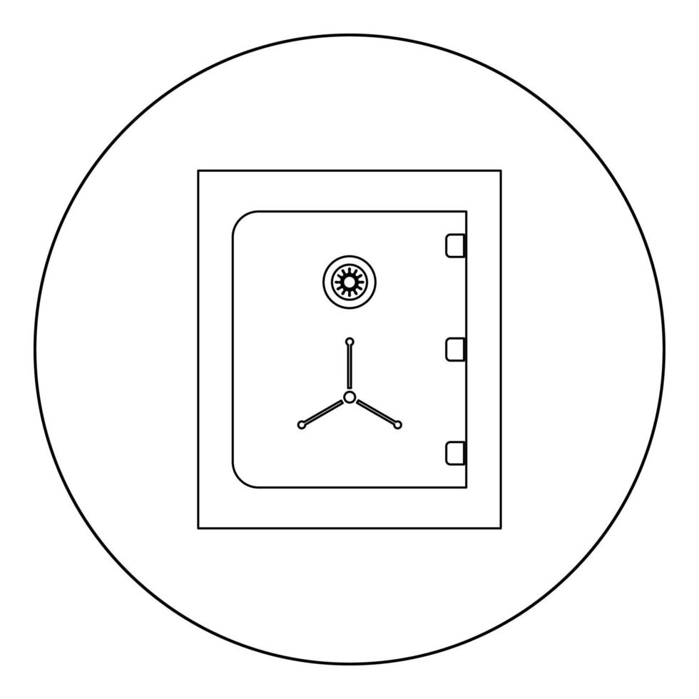 Safe icon black color in circle vector