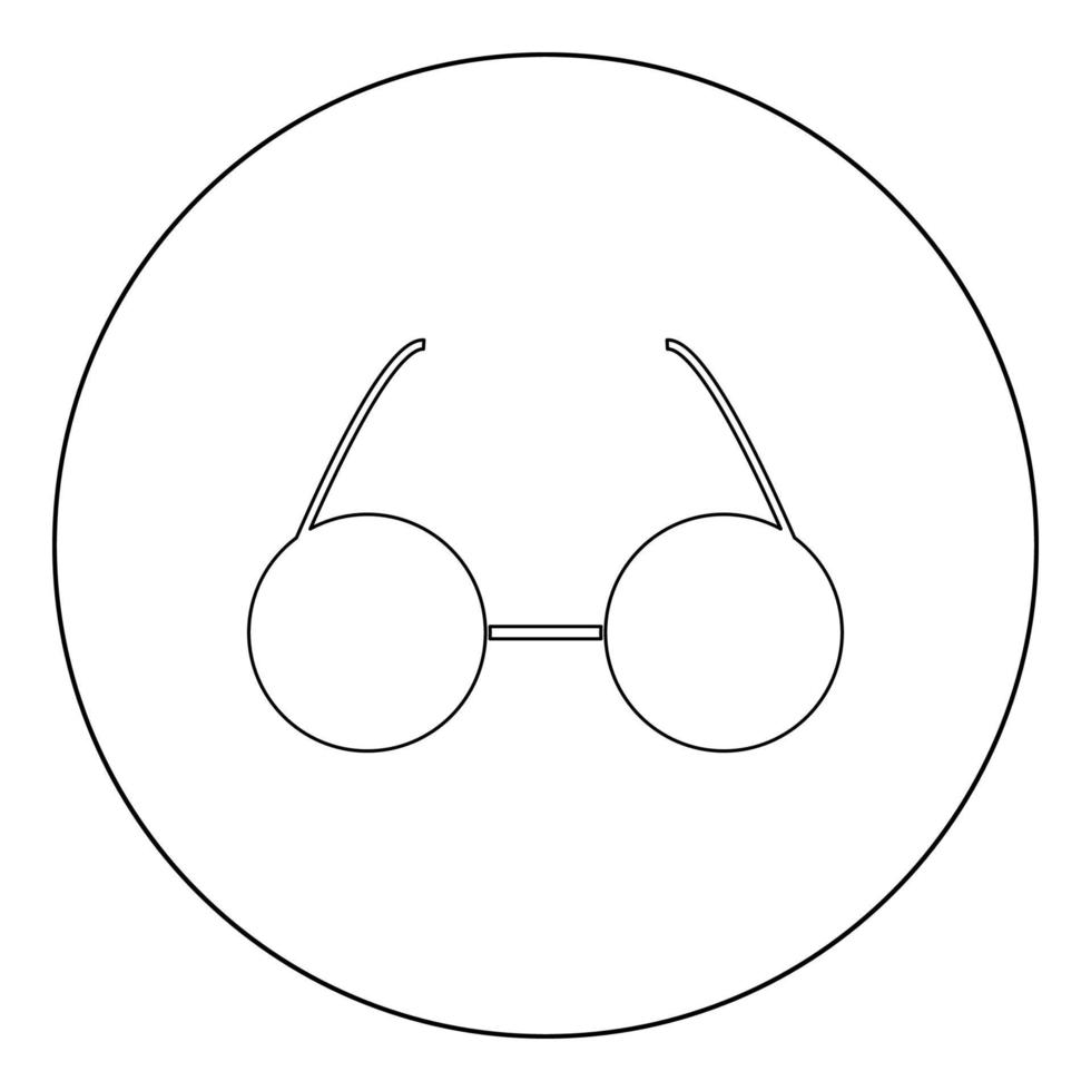 Glasses icon black color in circle vector