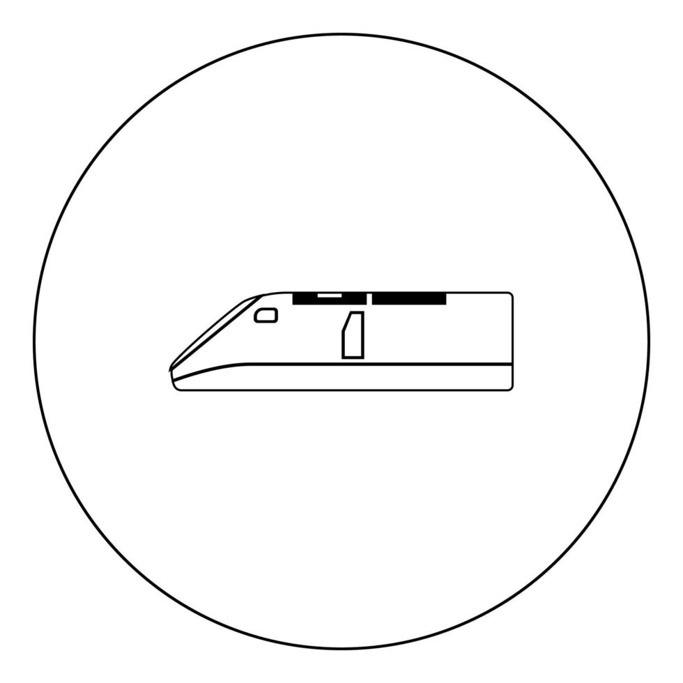Speed train icon black color in circle vector