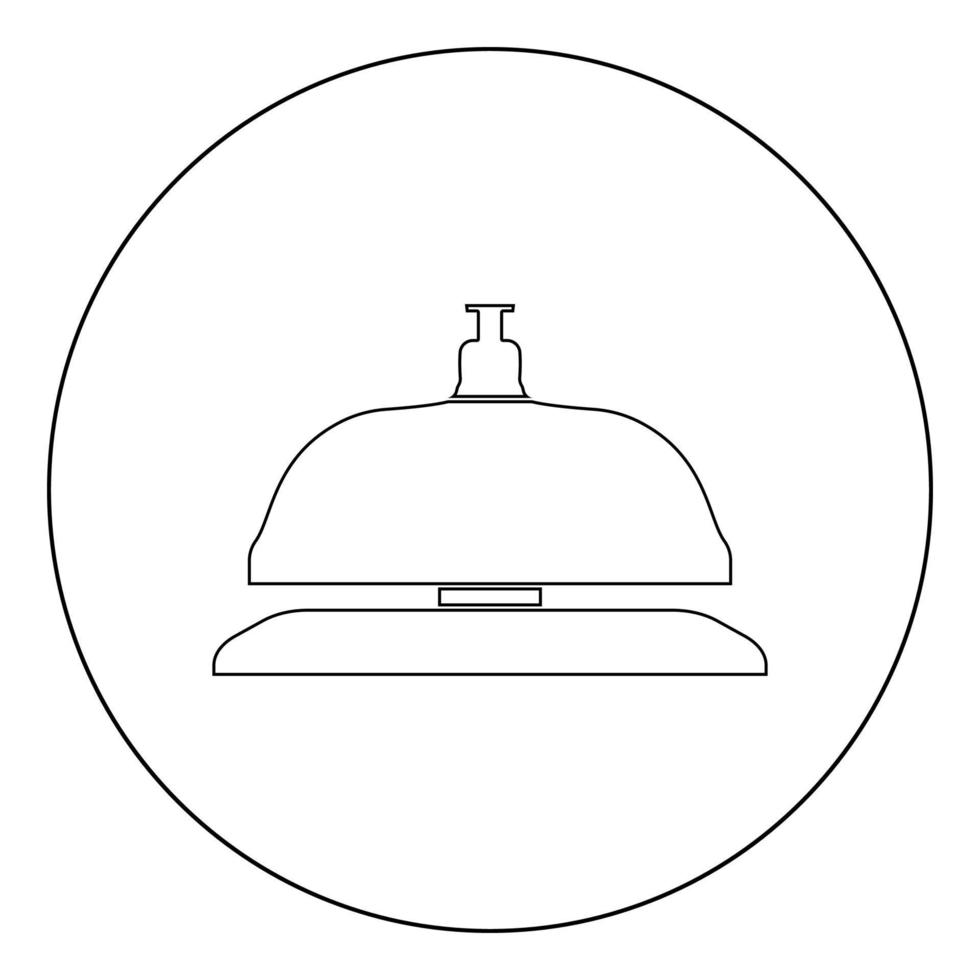 Reception bell icon black color in circle vector