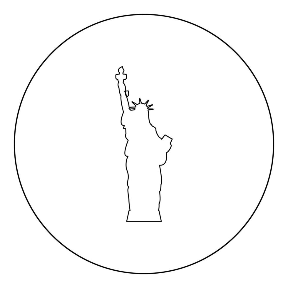 Statue Of Liberty icon black color in circle vector