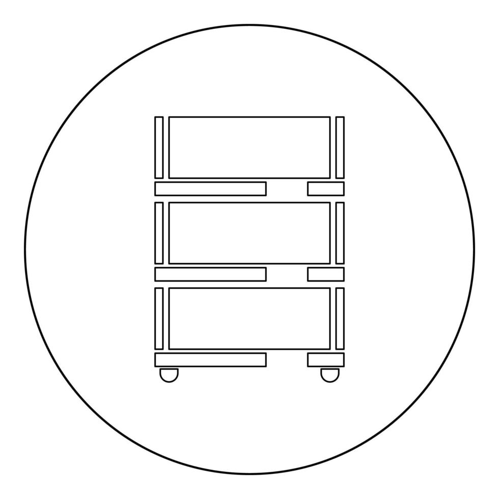 Floor rack for paper icon black color in circle vector