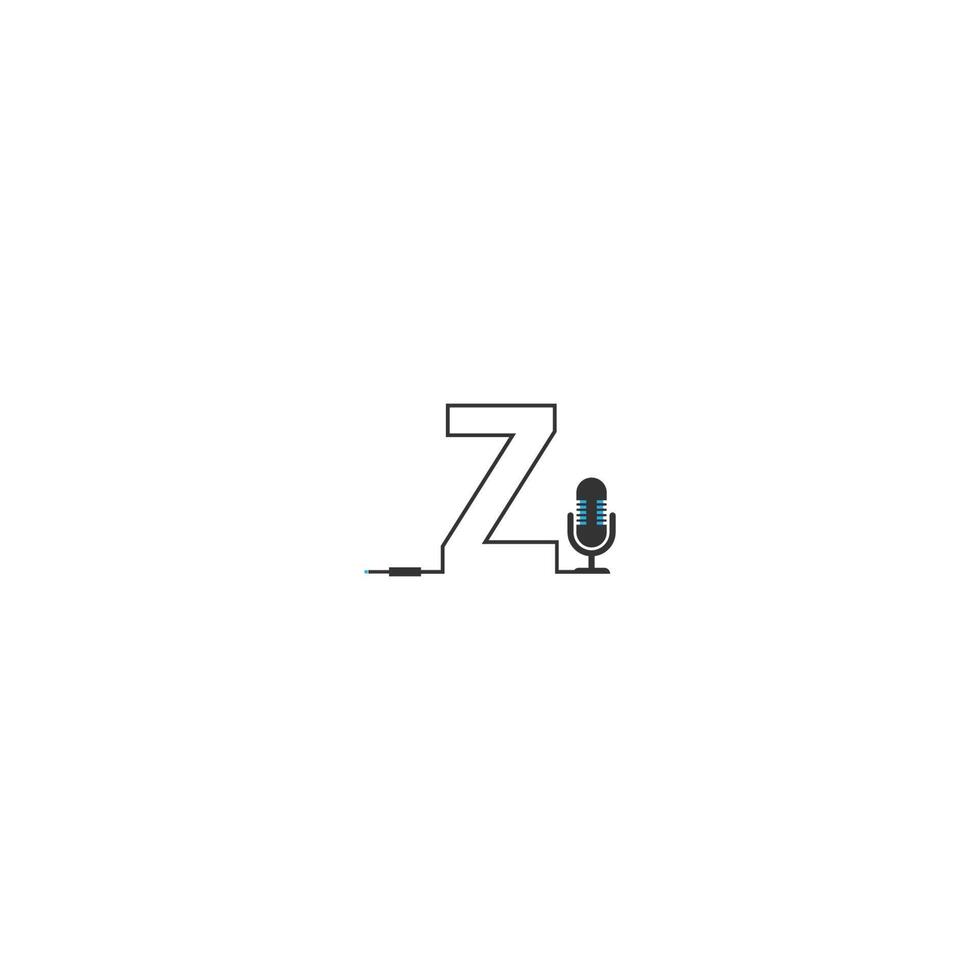 Letter Z and podcast logotype vector